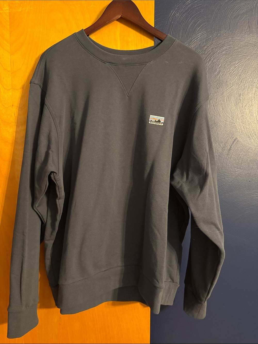 Patagonia Slate Gray/ Blue Crewneck Sweatshirt with Small Logo